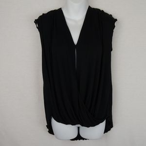 Anthropologie Anthro Black Wrap Summer Top Size Small Trendy
